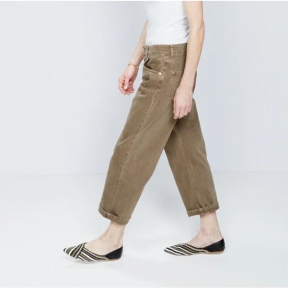 RAEY Boyfriend Jeans Brown Olive Green Sz UK 20 / US 00 NWT $295 {3F24}